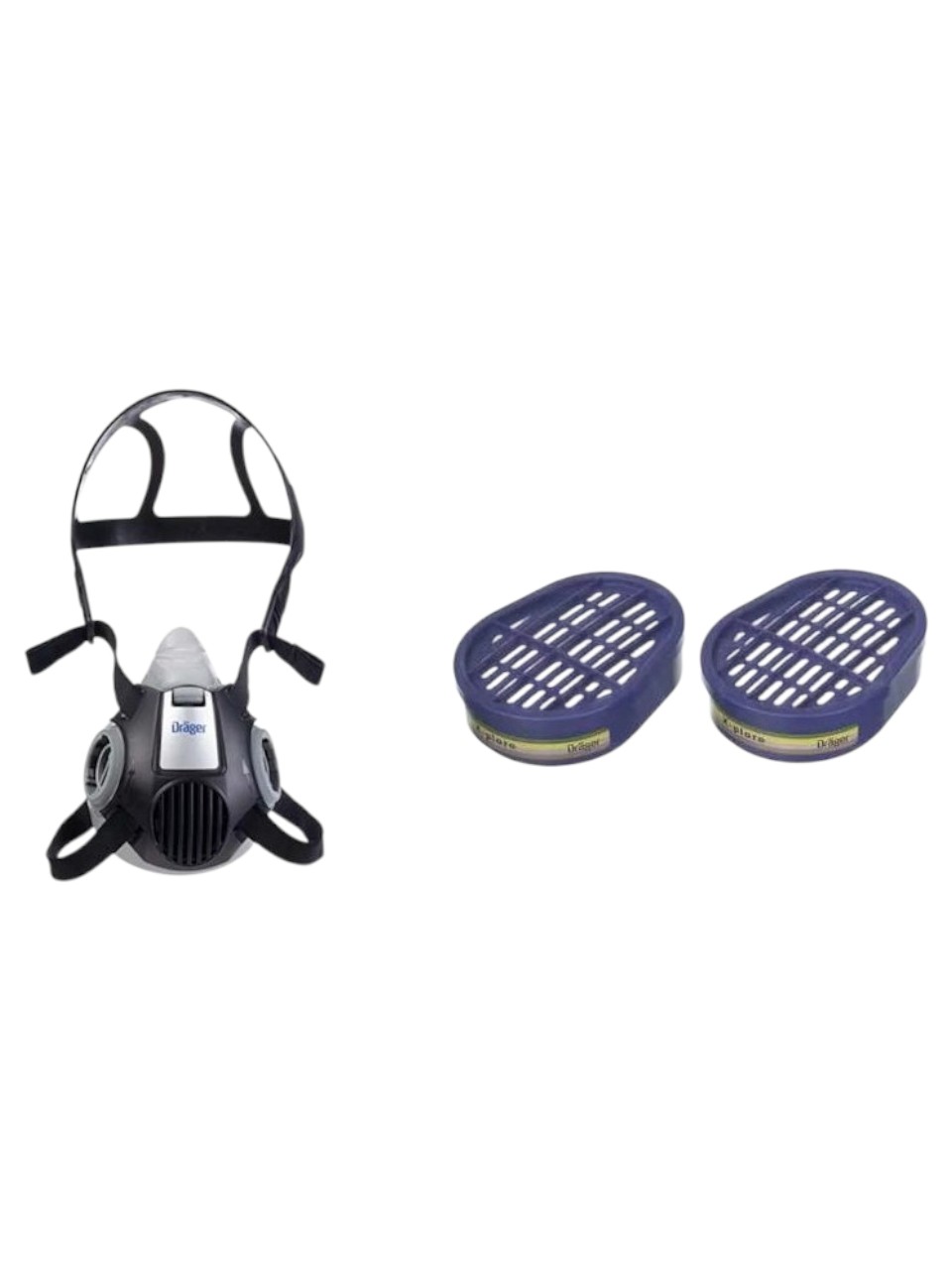 Drager 3300 Yarım Yüz Maskesi + Abek1 Filtre Dahil Kombine Set