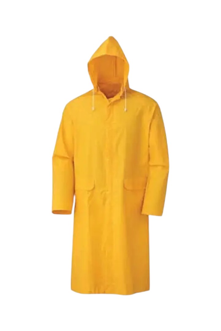 Unisex Sarı Pvc Astarlı Pardesü Yağmurluk