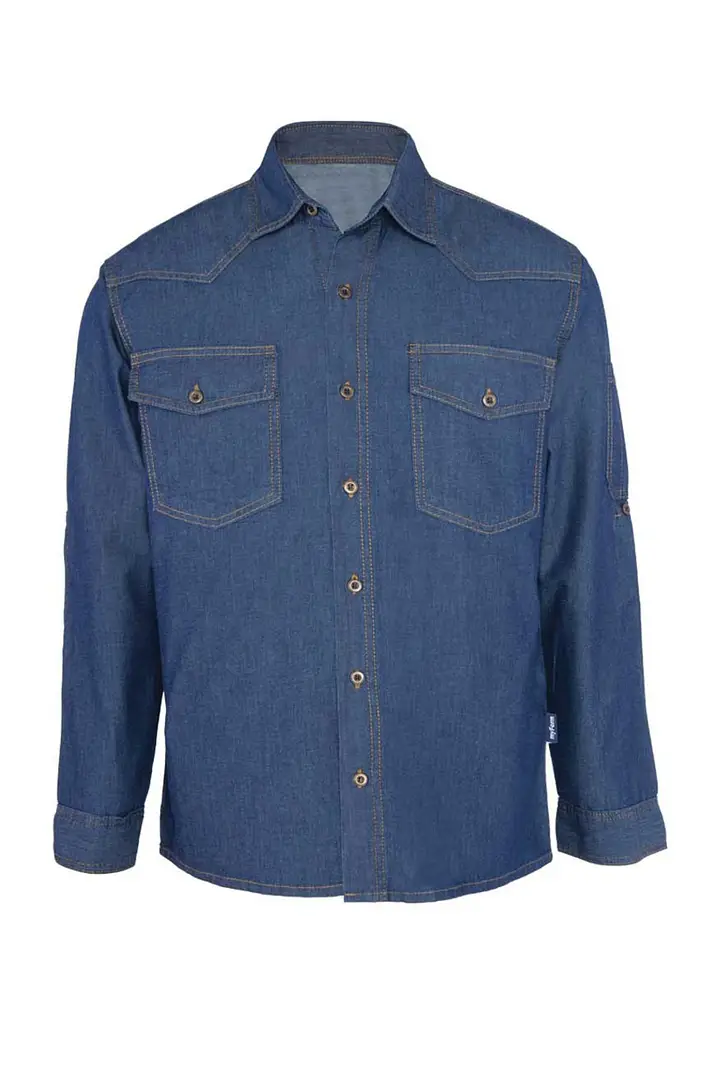 Gömlek Uzun Kol Safari Jean Mavi