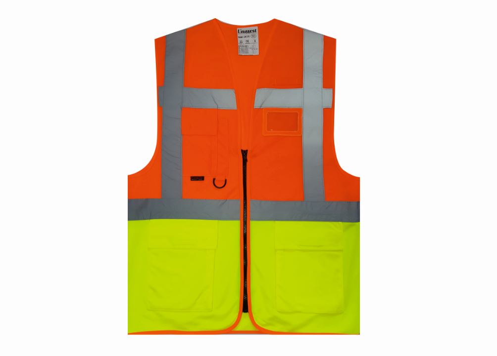 Uniwest UW-214 Yönetici Yeleği Turuncu / Sarı