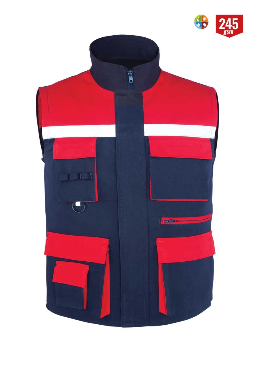 Myform Yelek Multi Lacivert/Kırmızı